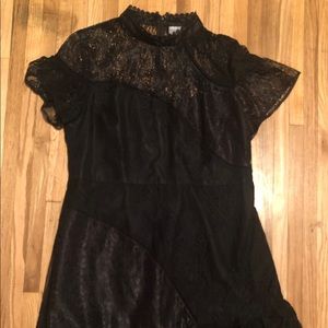 ASOS Curve Black Lace Patchwork Mini Dress SZ14 US